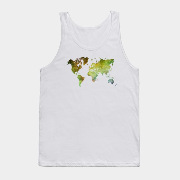 world map green Tank Top by JBJart